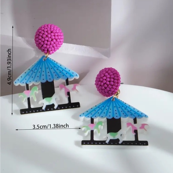 Carousel-Inspired Dangle Earrings - Picture 3 of 3